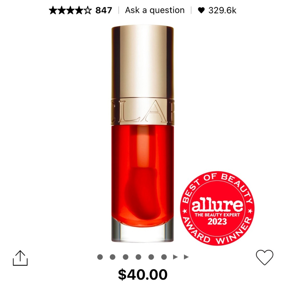 Clarins Lip Comfort Hydrating Oil in Apricot 7ml